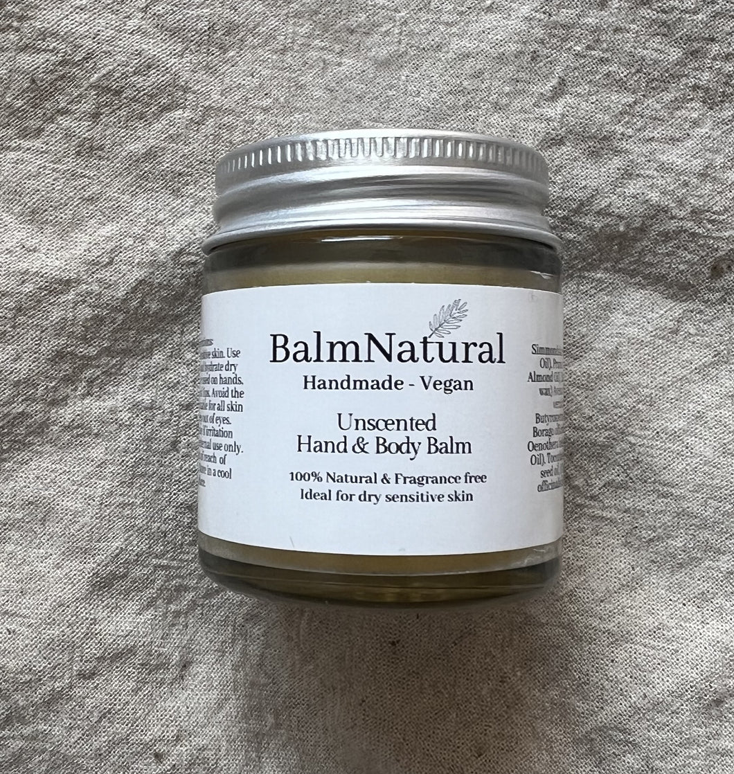 Fragrance Free,  Unscented, Hand & Body Balm with Calendula, Vitamin E & Oat